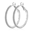 thumbnail image 1 of Aros grandes con diamantes de imitación y circonitas cúbicas en plata de ley - Código de modelo 2543, 1 of 5