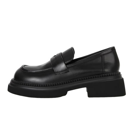 Tao Tao Women s Round Closed Loafers Chunky Mid Heeled Dress Office Formal Student Work Casual Comfortable Fashion Business Daily Wear Shoes Black 39