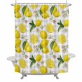 thumbnail image 2 of Yellow Lemon Shower Curtain for Bathroom Decor, Floral Leaf Summer Fruit Farmhouse Grey Plaid Waterproof Fabric Shower Curtain, 36"x72" Set with 12 Hooks, 2 of 9