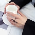 thumbnail image 5 of Yesbay Opening Ring Adjustable Double Bar Geometric Ring Women Men Jewelry-Black, 5 of 7