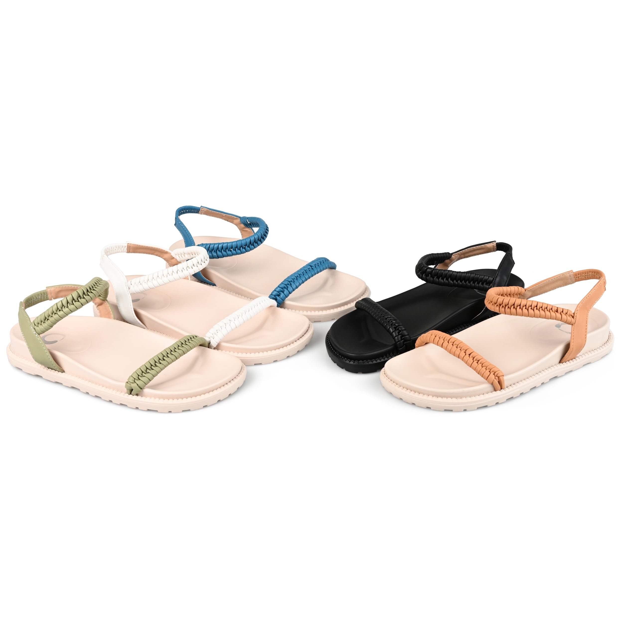 Journee Collection Womens Josee Multi Strap Flat Sandals