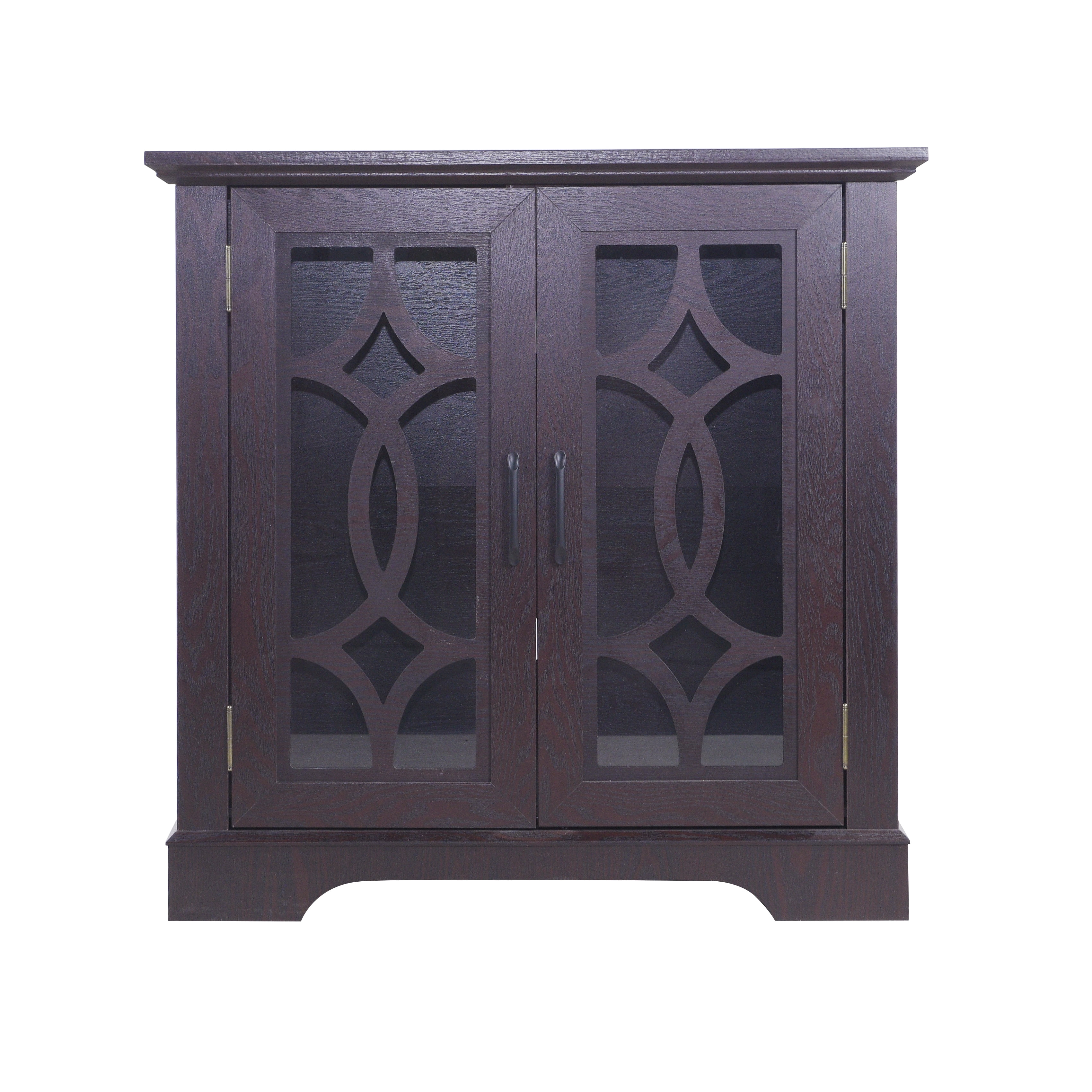 Sailvan 2-Tempered Glass Door Sideboard, 34.37" Spacious Buffet with 3-Position Adjustable Shelf
