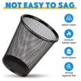 thumbnail image 3 of 6 Pack Pen Holder Metal Mesh Pencil Holders Round Shaped for Desk Office Container Pen Organizer, 10.8*9cm - black, 3 of 6