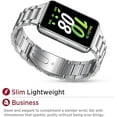 thumbnail image 5 of FESIGN Stainless Steel No Gap Watch Band Compatible with Samsung Galaxy FIT3 Metal Replacement Strap for Samsung Galaxy FIT 3 for Women Men, Silver, 5 of 7