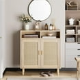 thumbnail image 5 of Yeshouse Rattan Sideboard Buffet Cabinet - 2-Door Storage with Shelf, Modern Accent Furniture for Dining, Living Room, Entryway, and Home Decor, 36''H, 5 of 6