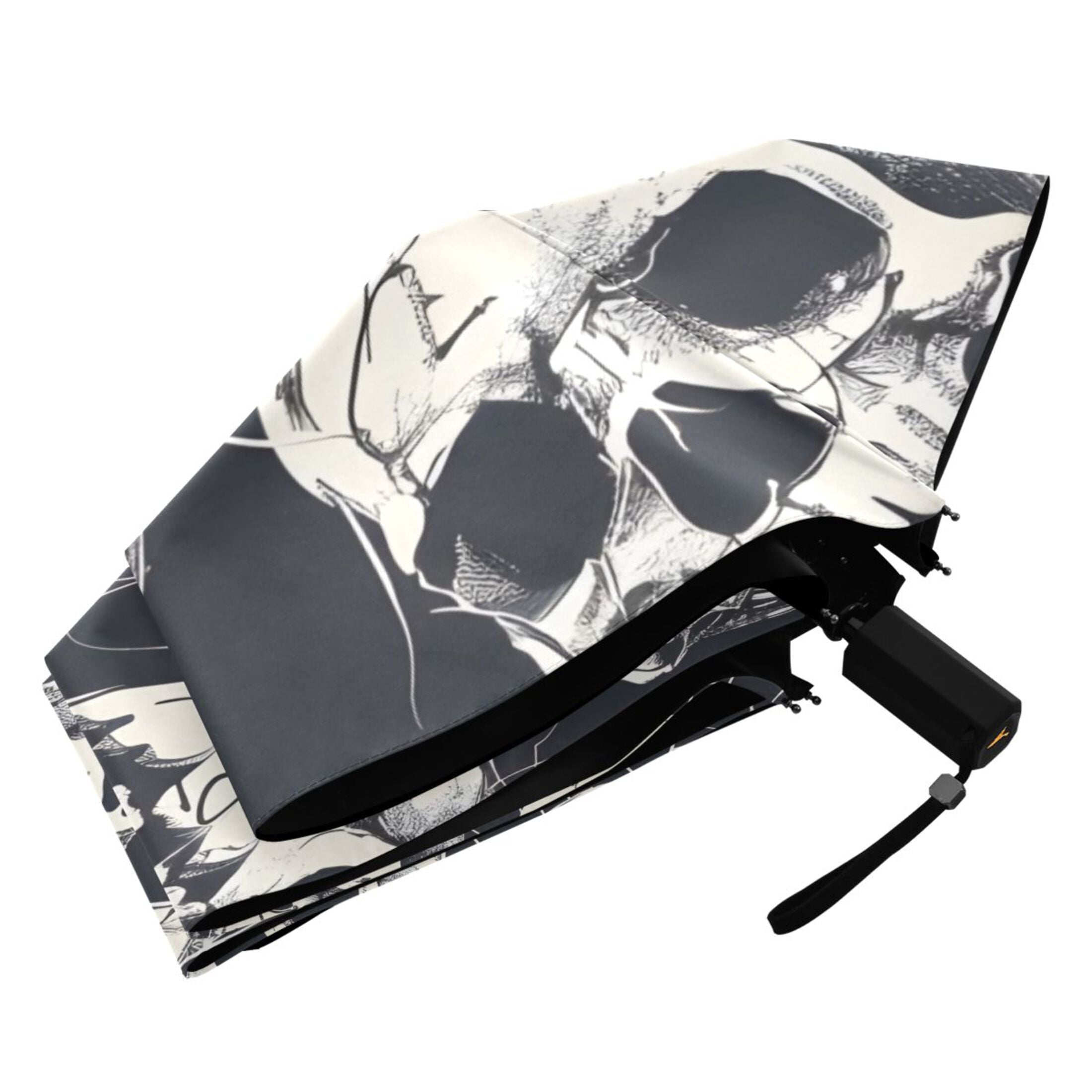 ALAZA Halloween Skulls UPF 50+ Compact Folding Umbrella for Rain Travel Umbrella Packable