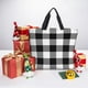 thumbnail image 5 of Easygdp White And Black Plaid Bolsa Tote para Mujer, Bolso de Hombro para Trabajo, Playa, Viajes, Compras y Supermercado, 5 of 6