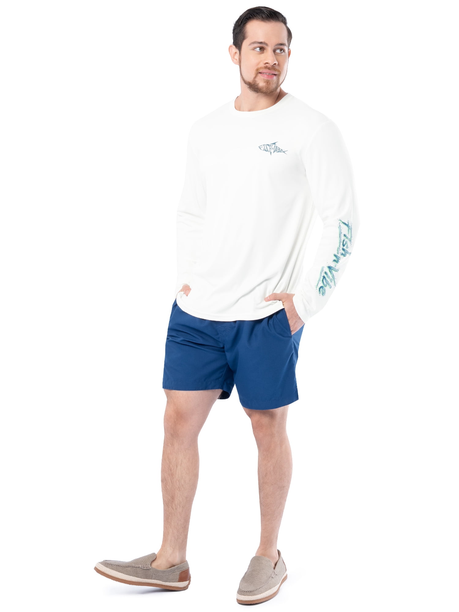 Fish N Vibe Men's Sublimated Long Sleeve Performance Tee, Bright White/Fnv Hotspot, 3XL