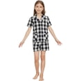 thumbnail image 2 of HiddenValor Girls Pajama Set, 2 Piece Cotton Button Down Short Sleeve Shorts Lounge Sleepwear With Pockets, 2 of 5