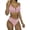 Pink, variant on Women's V Cut High Waisted Bikini Ribbed V-Wired Cami Two Pieces Swimsuit