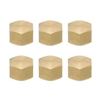 Uxcell G1/4" Male Thread Brass Hex Pipe Plug, 6 Pcs Internal Hex Cap Pipe Plugs Fittings Cap for Oil Water Pipeline