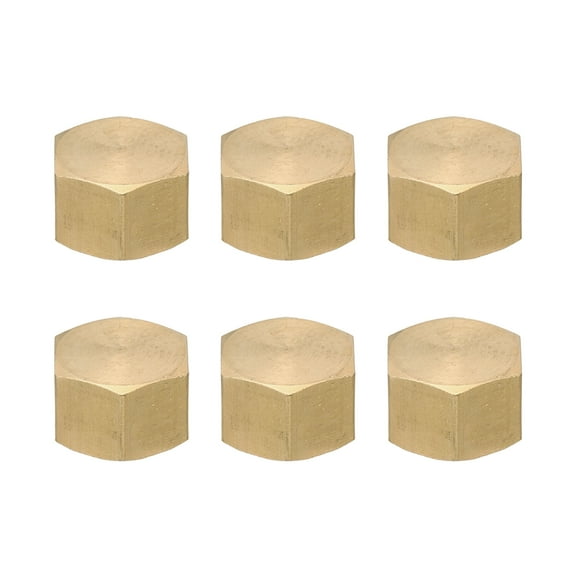 Uxcell G1/4" Male Thread Brass Hex Pipe Plug, 6 Pcs Internal Hex Cap Pipe Plugs Fittings Cap for Oil Water Pipeline