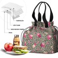 thumbnail image 4 of Pioneer Flower Floral Print Pattern Drawstring Lunch Bag Women - Drawstring Lunch Bag Insulated for Work Office - Stain-Resistant Large Lunchbags for Women with Multi-Pockets, 4 of 6