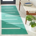 thumbnail image 2 of SAFAVIEH Montauk Oswald Geometric Striped Cotton Area Rug, Dark Green/Ivory, 8' x 10', 2 of 9