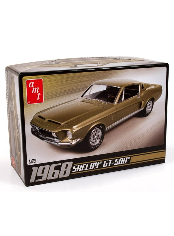 AMT: 1:25 Scale Model Kit - 1968 Shelby GT500 - Lime Gold, 80 Parts - Authentic Vehicle Building Kit, Replica Classic Car, Skill Level 2, Age 14+