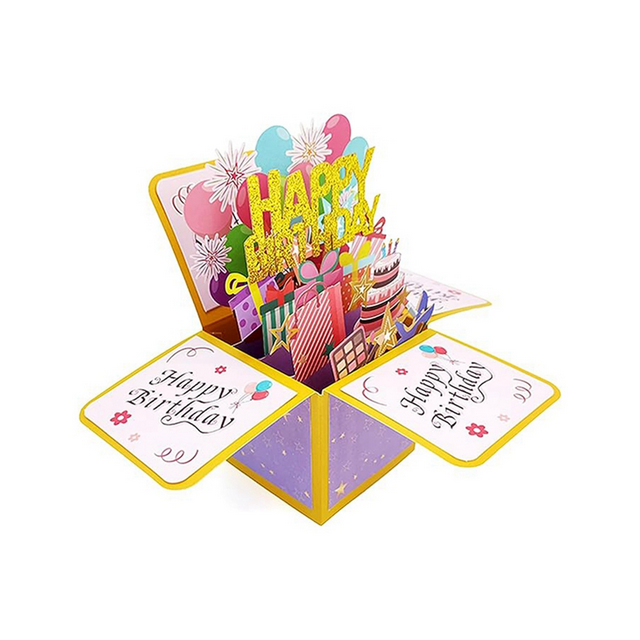 Birthday Greeting Card Three-Dimensional Birthday Greeting Card Hollow Birthday Letter Card Birthday Gift for Children