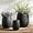 Black, variant on Wallowa 17.7"+13.3"+9.5" Dia Round Concrete Planter Set of 3, Black with Gold Rim, Large Flower Pots with Drainage Holes