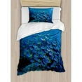 thumbnail image 3 of Fish Duvet Cover Set Queen Size, Shoal of Fish on Stony Plant Animals in Submarine and Sun Beams on the Surface Image, Decorative 3 Piece Bedding Set with 2 Pillow Shams, Multicolor, by Ambesonne, 3 of 3
