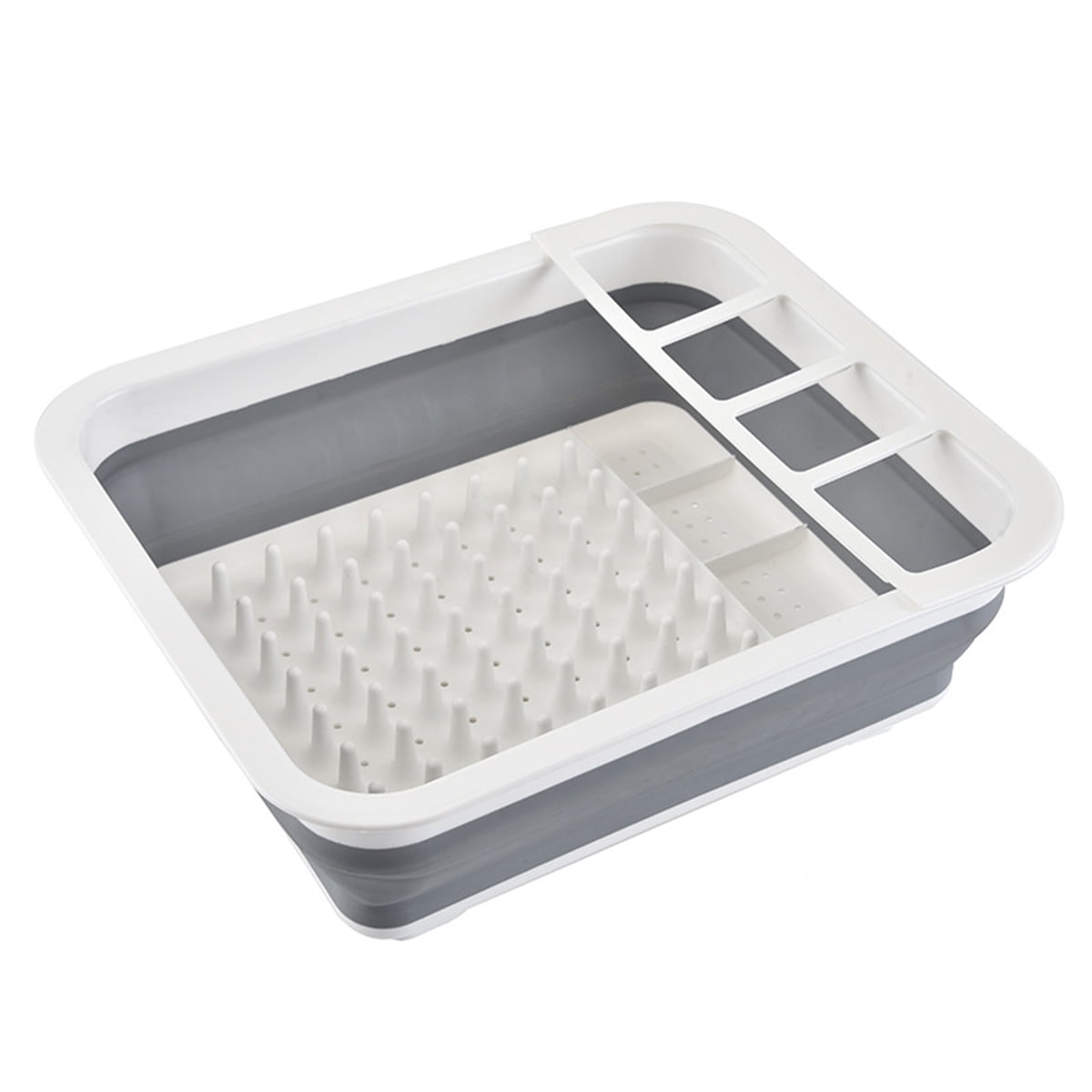 14x12x4.8Inch Collapsible Dish Drying Rack Dish Drainer w/ Utensil