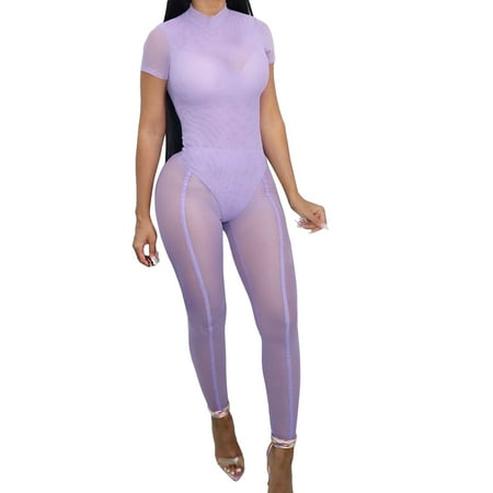

One opening Women Sexy Two-piece Clothes Set Bodysuit and See-through Pants