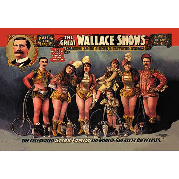 The Celebrated Stirk Family: Wallace Shows Museum quality giclee print canvas wrap(20" x 30")