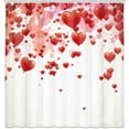 thumbnail image 2 of Valentine Shower Curtain, Valentine Day Falling Red Hearts Shower Curtain Set, Cute Falling Red Heart Cloth Shower Curtains Bathroom Accessories with 12 Hooks, 72X72in, 2 of 3