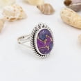 thumbnail image 2 of Earth Gems Jewelry Purple Copper Turquoise Gemstone Ring Sterling Silver Statement Jewelry for women, 2 of 2