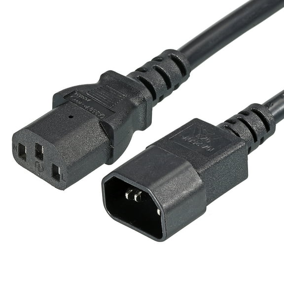 Uxcell AC Power Cord 3 Prong C14 Male to C13 Female 3.28Ft 250V 10A PDU Extension Cable