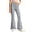 Gray, variant on Girls Checkered Flared Pants Fall Fashion Boho Casual Trousers Button Down Zip Up Wide Leg Pant with Pockets (5-6 Years, Gray)
