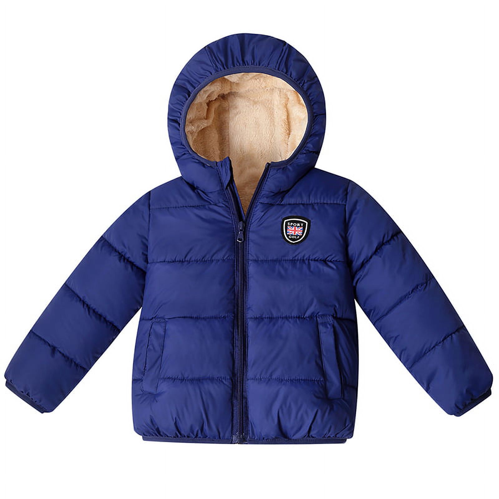 Winter Children Kid's Boy Girl Warm Hooded Jacket Coat Cotton-padded Jacket Parka Overcoat Thick Down Coat for 2-7T - image 3 of 7