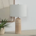 thumbnail image 3 of Renwil 25" Tall Plated Antique Brushed Brass Iron Table Lamp With Drum Linen Shade, 3 of 3