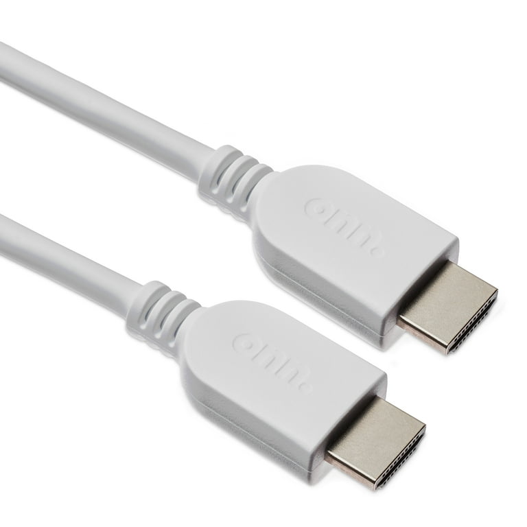 onn. HDMI 2.0 4K Cable 6ft, White 