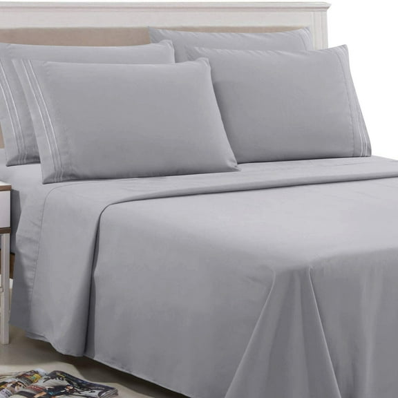 1800 Count Deep Pocket 6 Piece Bed Sheet Set Microfiber Comfort Hotel Bed Sheets