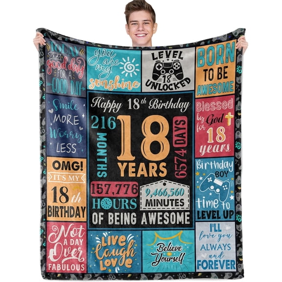 13 Year Old Boy Gift, Best Birthday Gifts for 13 Year Old Boy, Boys Age 13 Gifts Ideas, 13 Yr Old Gifts for Boys, 13th Birthday Decorations Blanket 60"X 50", Soft Warm Cozy Throw for Bed Sleep