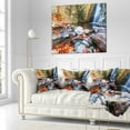 thumbnail image 2 of Designart Beautiful Serenity Waterfall in Cyprus - Landscape Wall Throw Pillow - 16x16, 2 of 4