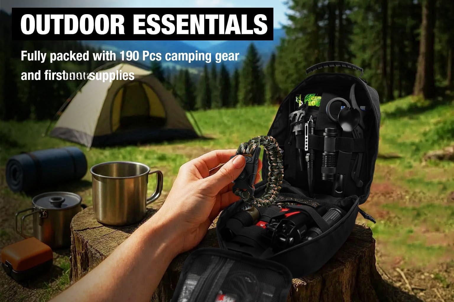 First Aid Kit  190 Gear And Supplies Ifak Emt Molle Pouch For Outdoor Camping Hiking Car More