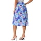 thumbnail image 3 of Faldas hawaianas para mujeres INSPIRE CHIC 2024, falda tropical con fruncido frontal y abertura, color azul, verano en la playa, 3 of 6