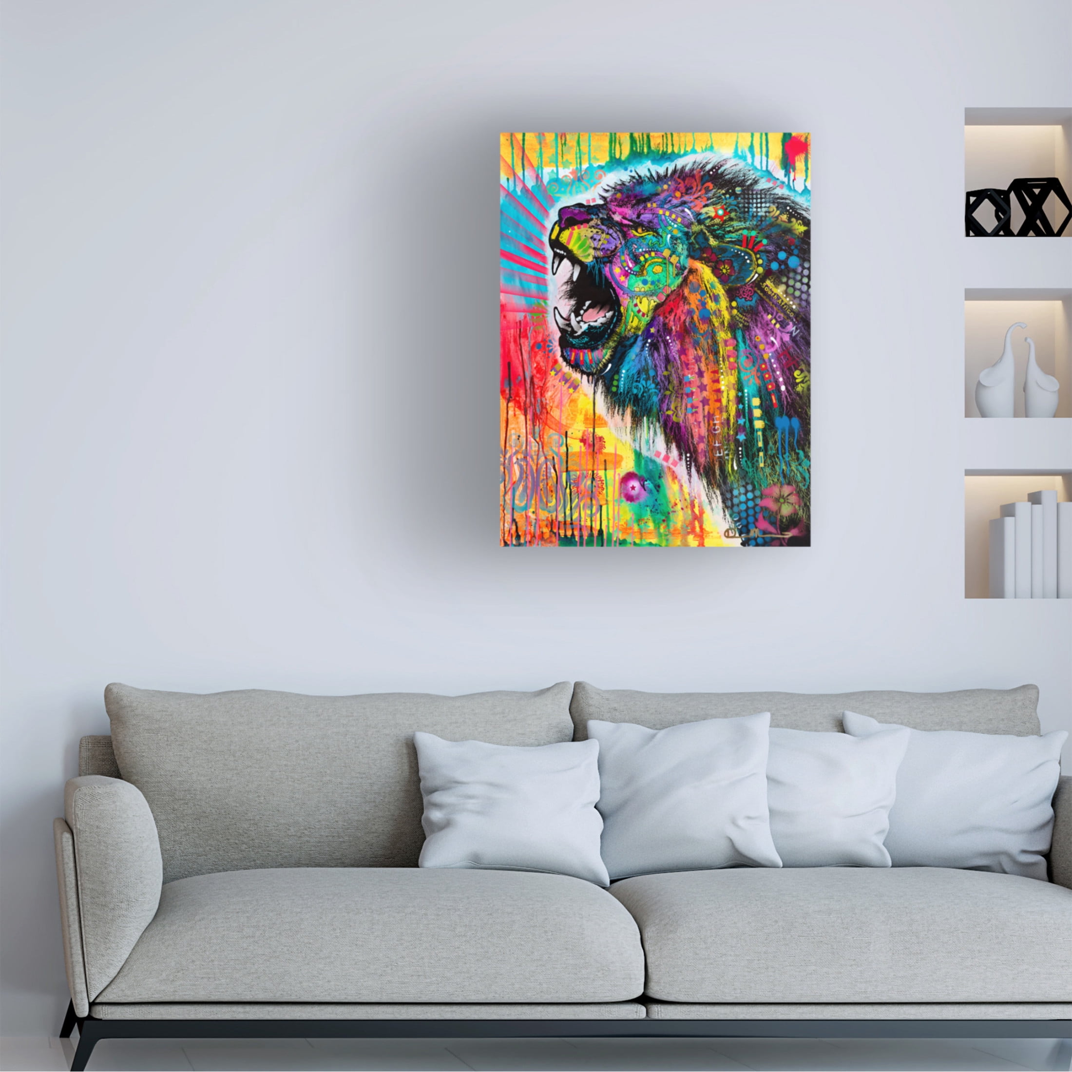Canvas Wall Art - Dean Russo 'South African Lion' Wall Art for Living Room, Bedroom, or Office Décor by Trademark Fine Art - 35 x 47 Inches