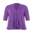 thumbnail image 3 of Lightweight Cardigans for Women Soft Open Front Casual Cardigans 3/4 Sleeve Draped Ruffles Sweater, 3 of 8