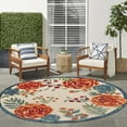 thumbnail image 4 of Nourison Aloha Indoor/Outdoor Ivory Multicolor 5'3" x Round Area Rug (5 Round), 4 of 9