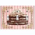 thumbnail image 1 of Metal Light Switch Plate Cover Naked Marshmallow Chocolate Cake Striped Wallpaper Pink CAK056, 1 of 13
