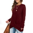 thumbnail image 3 of Chbgutlmr Blouse for Women Dressy Casual Long Sleeve Knot Front Loose Comfy Blouses Fall Trendy Clothes, 3 of 7