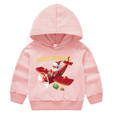 

QISIWOLE Children s Print Pullover Boys And Girls Sweater Santa Claus Children s Jacket Long Sleeve Christmas Sweatshirt summer savings !