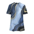 thumbnail image 4 of JSheng Womens Summer Casual Tops Fashion Woman Round Neck Short Sleeve Prints Loose T-Shirt Tops Comfortable & Fitness Navy XXXL, 4 of 5