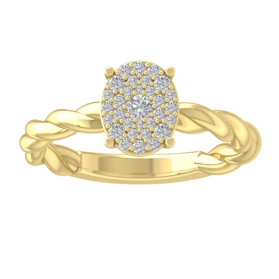 ARAIYA FINE JEWELRY 10K Yellow Gold Lab Grown Diamond Cluster Band Ring (1/4 cttw, D-F Color, VS Clarity), Size 7