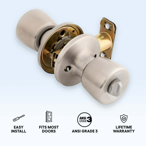 Hyper Tough Keyed Entry Tulip Style Doorknob and Deadbolt Double