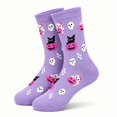 thumbnail image 2 of Halloween Socks for Men and Women Crew Funny Cute Sock Mid‑Calf Knit Mummy Ghost Pumpkin Star Jacquard Pattern Breathable Fun Festive Daily Wear Socks d One Size, 2 of 3