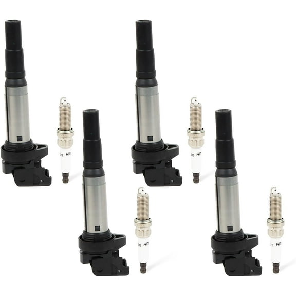 POLARPRA 4PCS UF598 Ignition Coils Pack & Iridium Spark Plugs Compatible with Mini Cooper 2007-2013, Cooper Countryman 2011-2016, Cooper Paceman 2013-2016, 1.6L Replace#12137575010 1213755001