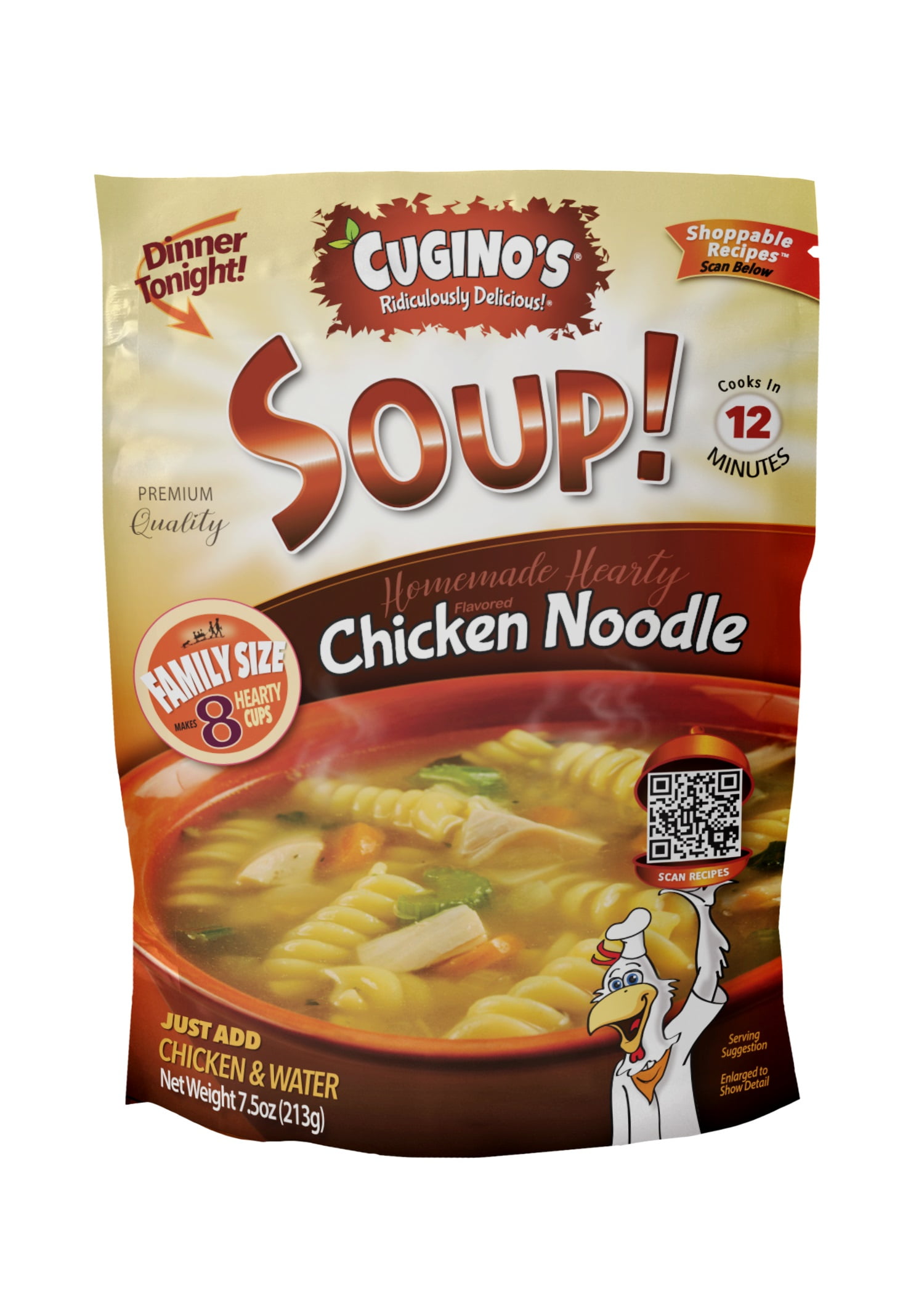 Cugino's Soup! Homemade Chicken Noodle Dried Soup Mix, 7.5oz Pouch