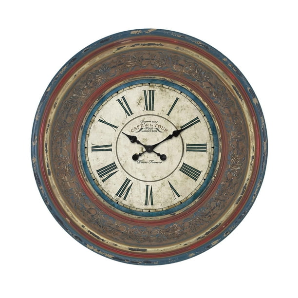 Wood Wall Clock With Large Roman Numerals